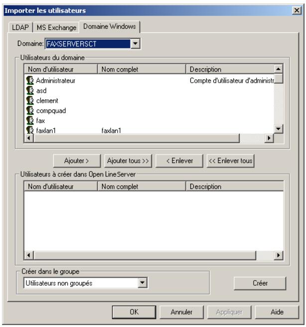 SAGEM OPEN LINE SERVER - Créer des utiliserés - 2
