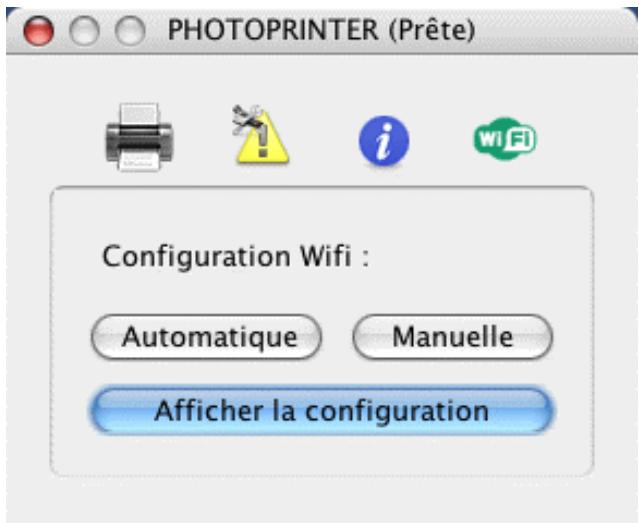 PHOTOPRINTER (Prête) Configuration Wifi : Automatique Manuelle Afficher la configuration