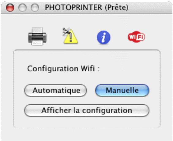 PHOTOPRINTER (Prête) Configuration Wifi : Automatique Manuelle Afficher la configuration