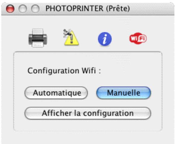 PHOTOPRINTER (Prête) Configuration Wifi : Automatique Manuelle Afficher la configuration