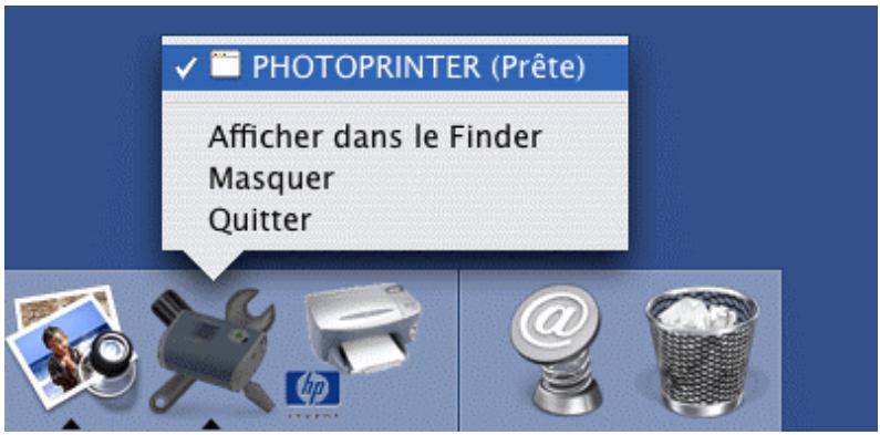 PHOTOPRINTER (Prête) Afficher dans le Finder Masquer Quitter