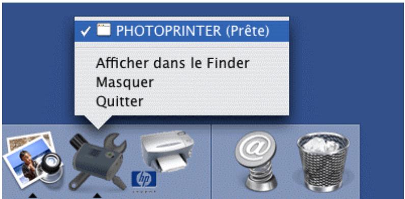 PHOTOPRINTER (Prête) Afficher dans le Finder Masquer Quitter