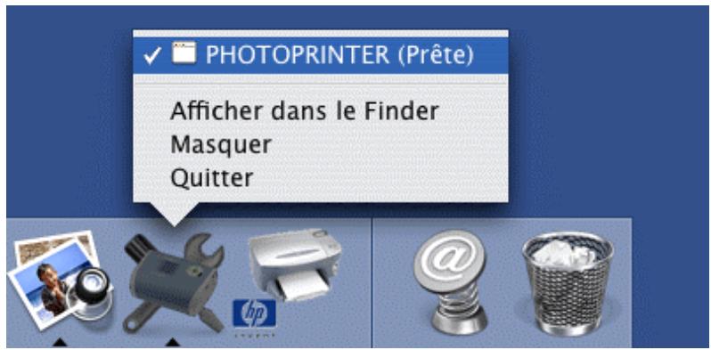 PHOTOPRINTER (Prête) Afficher dans le Finder Masquer Quitter