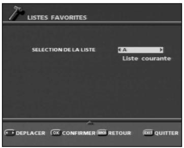 SAGEM PVR6200T - 6-1-4 Installation des listedes des chaînes favorites - 1