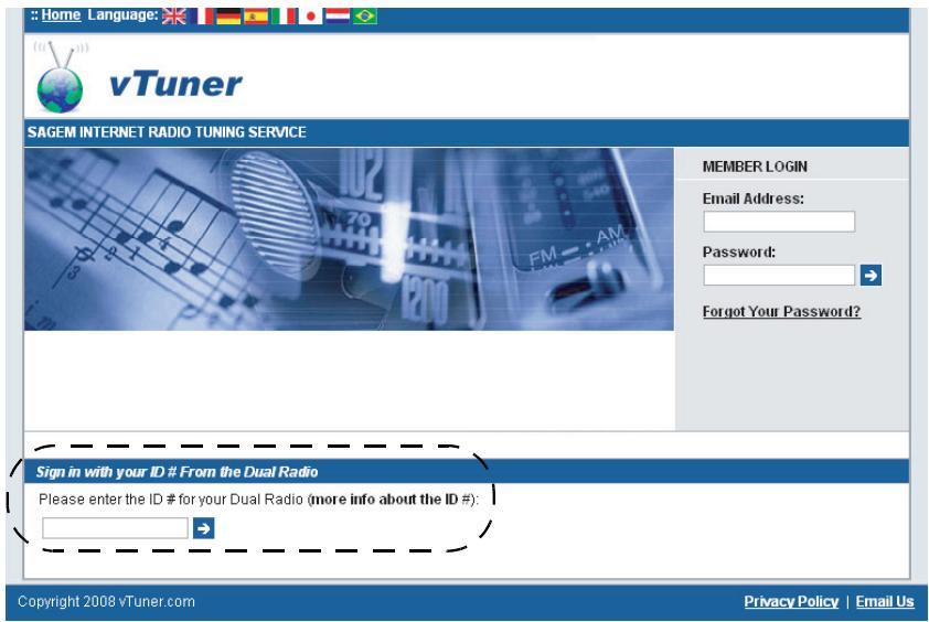 SAGEM WEB TUNER 500 - Créer un compte VTuner - 1