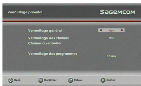 SAGEM DS87 - Options de verrouillage - 1