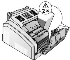 SAGEM FAX 4565 - Bords sur le couvercle de l'appareil. - 1