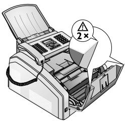 SAGEM FAX 4565 - Bords sur le couvercle de l'appareil. - 1