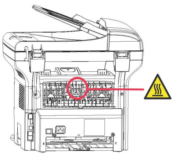 SAGEM MF 5461 - Position des étiquettes de sécurité sur la machine - 2