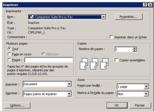 SAGEM MF 5461 - Envoyer une télécopie depuis une application - 1