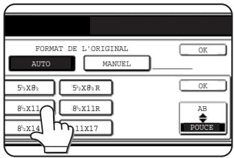 SAGEM MF 9500 - Effleurez la touche correspondant au format d'original désiré. - 2