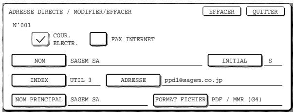 SAGEM MF 9500 - Effleurez la touche d'accès rapide que vous pouvez modifier ou effacer. - 2