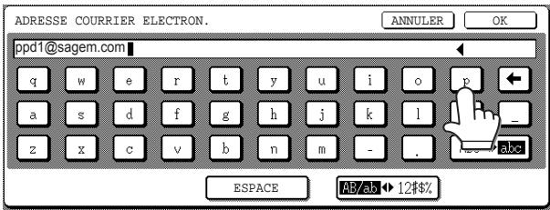SAGEM MF 9500 - Saisissez l'adresse électronique de la destination. - 1