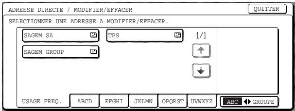 SAGEM MF 9500 - Effleurez la touche d'accès rapide que vous pouvez modifier ou effacer. - 1