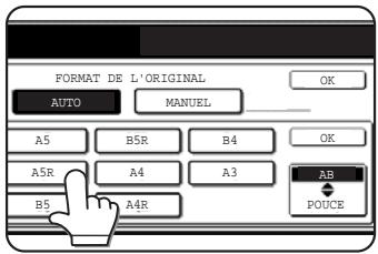 SAGEM MF 9500 - Effleurez la touche correspondant au format d'original désiré. - 1