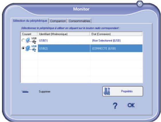SAGEM MFD 6020 - Sélection du périphérique concerné - 1