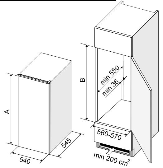 SAUTER SFVA 22 - Dimensions d'encastrement et ventilation de l'appareil - 3