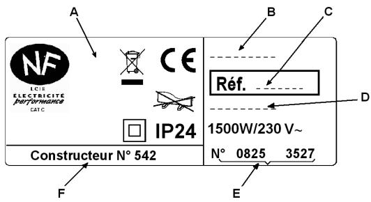 SAUTER FORLANE - IDENTIFICATION DE L'APPAREIL - 1
