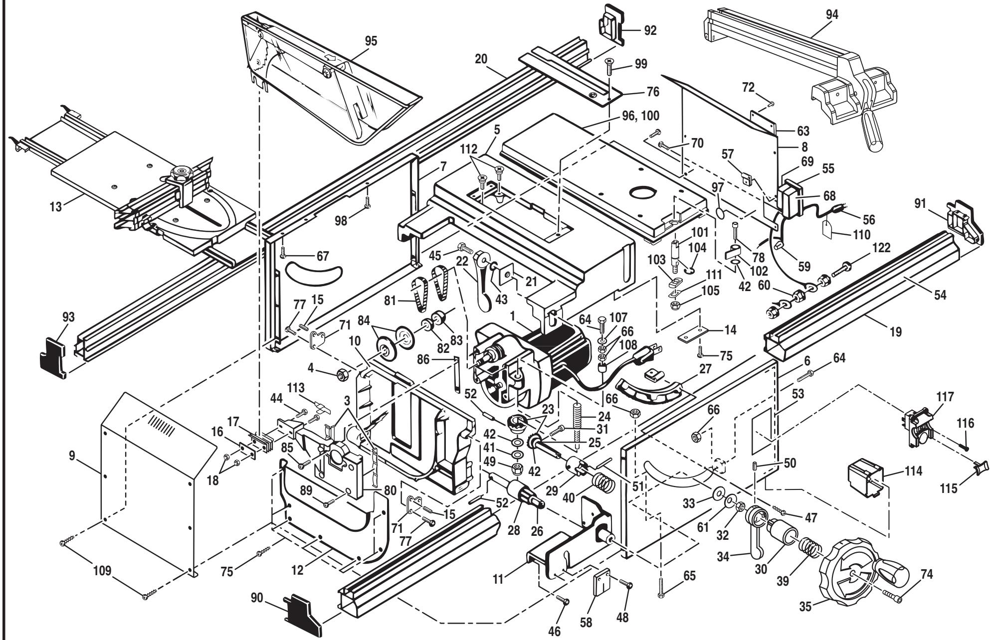 RYOBI BT3100-1 - L-SCIE À TABLE DE 254 mm (10 po) RYOBI - MODELE N° BT3100-1 - 1