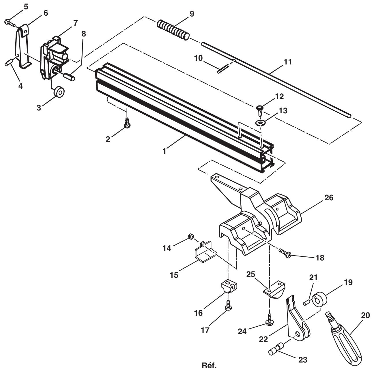 RYOBI BT3100-1 - FIGURE 60:GUIDE DE REFENTE - 1