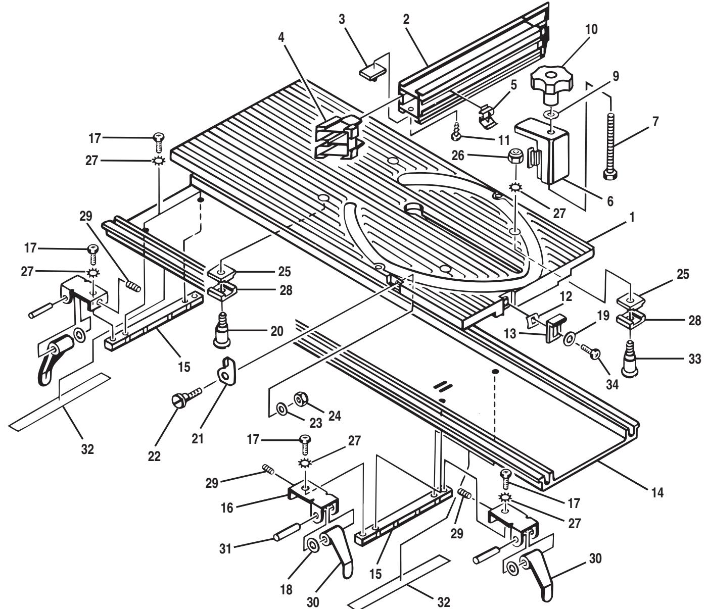 RYOBI BT3100-1 - FIGURE 59: TABLE D'ONGLET COULISSANTE - 1
