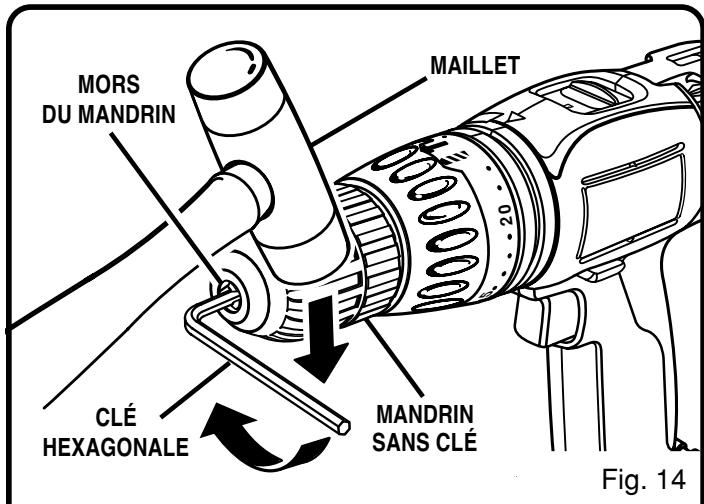RYOBI HD1800M - SERRAGE DU MANDRIN - 1