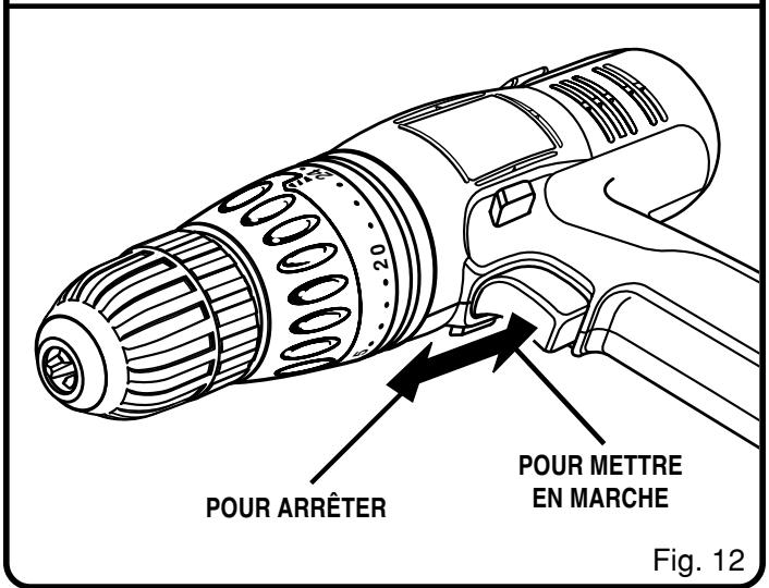 RYOBI HD1800M - MISE EN MARCHE/ARRÉT DE LA PERCEUSE À PERCUSSION - 2