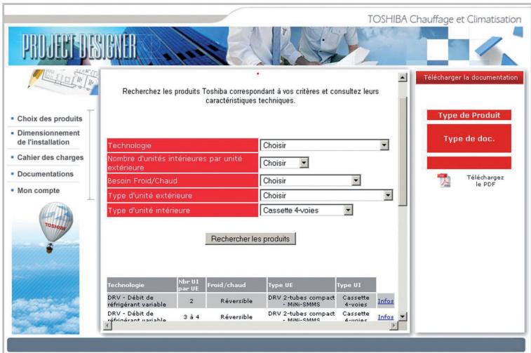 TOSHIBA MMD-AP0241BH - Outil d'aide à la prescription : Toshiba Project Designer. - 2