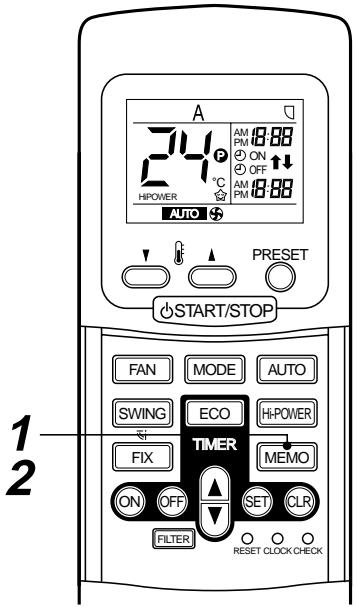 TOSHIBA RAS-M18YAV-E - Touche mémorisation (Memo) - 1