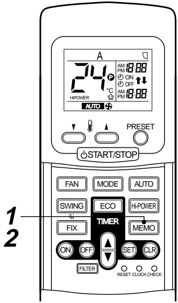 TOSHIBA RAS-M18YAV-E - MEMO button - 1