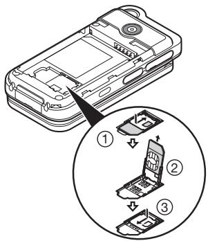 SHARP 703SH - Retrait de la carte SIM et de la batterie - 1