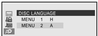 SHARP SD-PX2 - > Selecting a language for "DISC LANGUAGE", etc. - 3