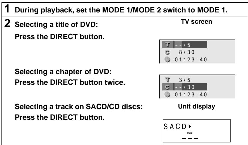 SHARP SD-PX2 - To start playback from the desired point (direct play) DVD SACD CD - 1