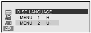 SHARP SD-PX2 - > Selecting a language for "DISC LANGUAGE", etc. - 4
