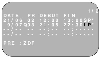 SHARP VC-FH30SM - PROGRAMMATION D'UN ENREGISTREMENT - 2