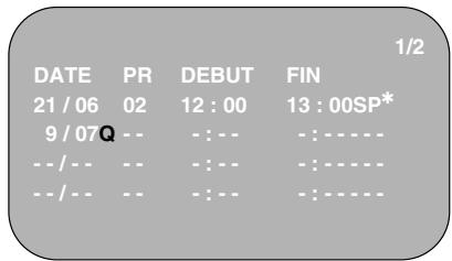 SHARP VC-FH30SM - PROGRAMMATION D'UN ENREGISTREMENT - 3