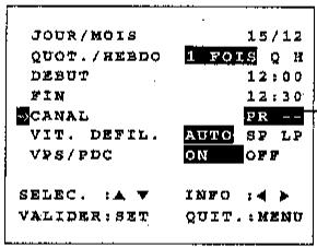 SHARP VC-M41GM - Indication du numero du canal présélectionné - 1
