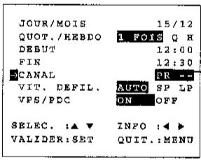 SHARP VC-MH60SM - Indication du numero du canal présélectionné - 1