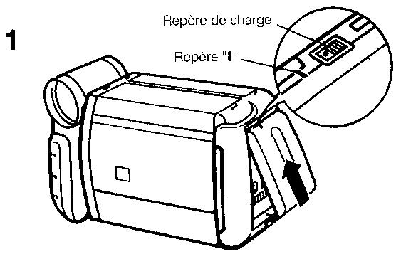 SHARP VL-E40S - Mise en place de la batterie d'alimentation - 1