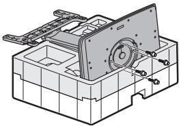 SHARP AN-52 - Montage des Tischständers mit Hilfe des Verpackungsmaterials - 7