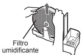 SHARP KC-860E - Rimuovere il filtro umidificante dalla vaschetta di umidificazione. Togliere l'acqua accumulata, inclinando lentamente la vaschetta di umidificazione. - 1