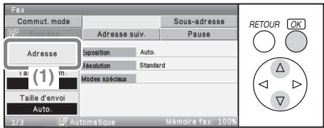 SHARP MX-C400 - Saisissez le numéro de télécopie de la première destination. - 2