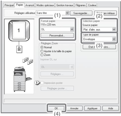 SHARP MX-C400 - Sélectionnez les paramètres dans le pilote d'imprimante. - 1