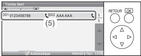 SHARP MX-C400 - Saisissez le numéro de télécopie de la première destination. - 8