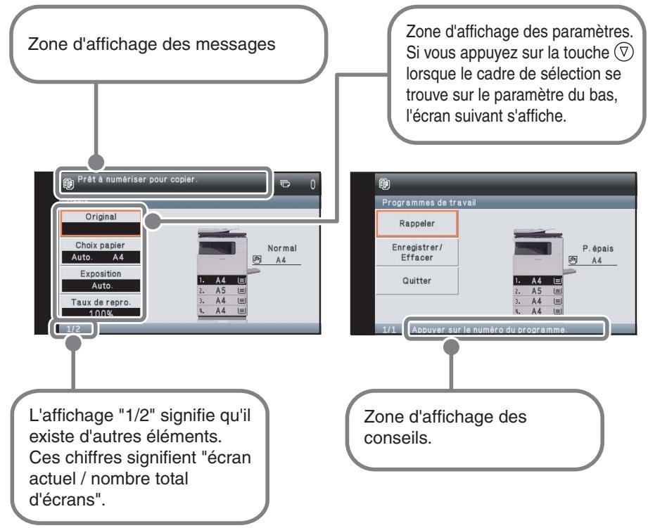 SHARP MX-C400 - ELEMENTS DE L'AFFICHEUR - 1