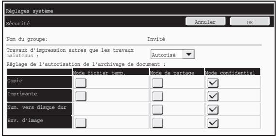 SHARP MX-FR11U - Ecran d'enregistrement du groupe d'autorité - 1