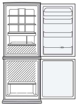 SHARP SJ-RM320T - Mais alimentos podem ser armazenados ao remove os seguiques acessórios, como indicaça na figura abaixo. - 1