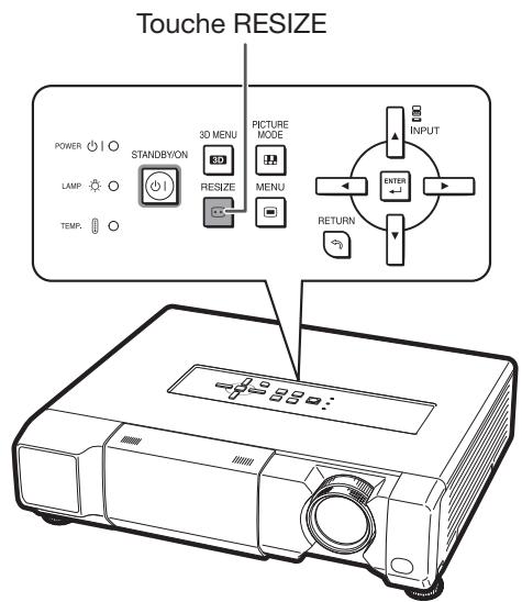 Touche RESIZE POWER ○ | ○ STANDBYON 3D MENU PICTURE MODE LAMP ○ | ○ RESIZE MENU TEMP. ○ | ○ RETURN INPUT INPUT ENTER ← RETURN
