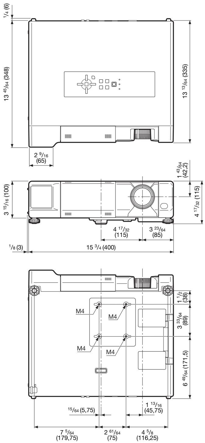 SHARP XV-Z17000 - Dimensions - 1