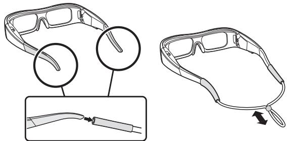 SHARP XV-Z17000 - Fixation de l'élastique des lunettes 3D - 1